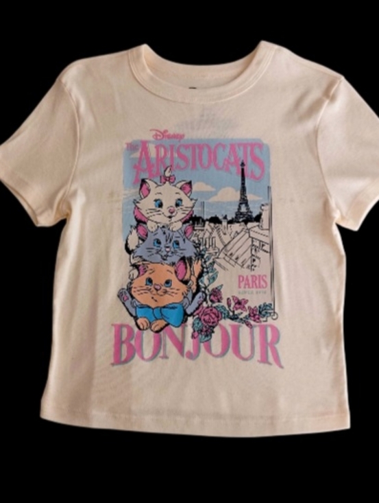 Disney Other - Disney Paris Bonjour Aristocats Kid's Graphic Tee - Cream Pink Blue, Size M
